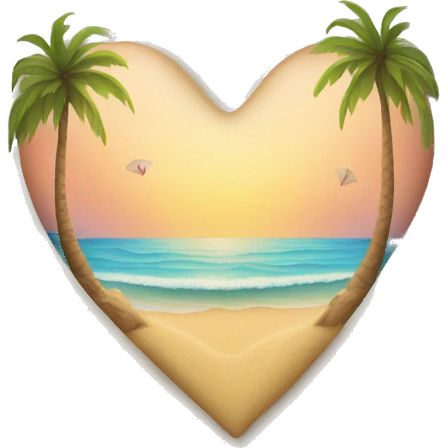 Beach heart emoji