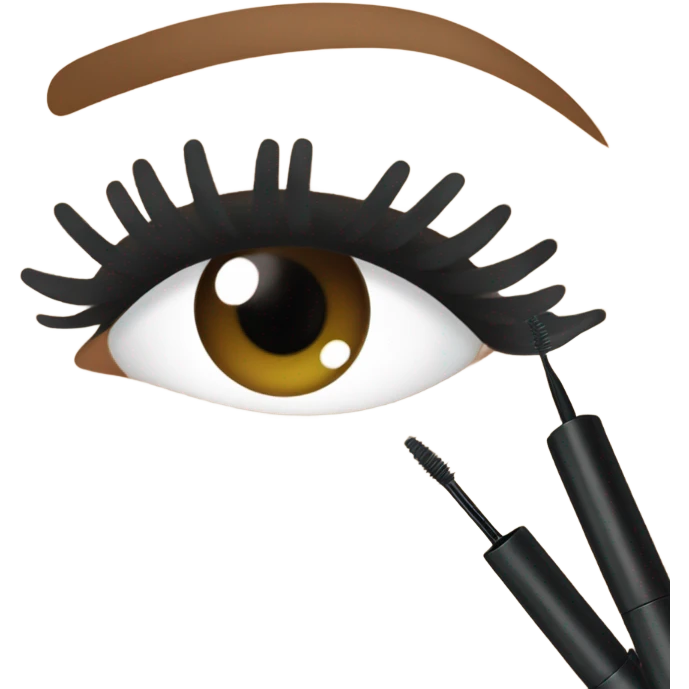 someone putting mascara oN emoji