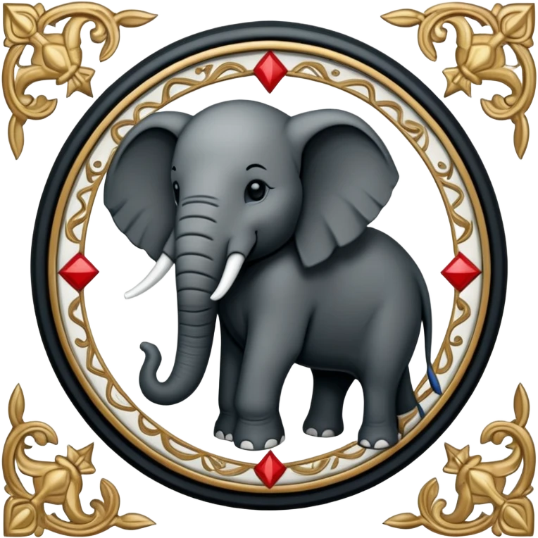 Republican Party Elephant but in a Game Of Thrones Intro Sigil Form - in a square picture frame emoji