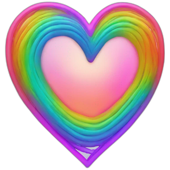 rainbow neon heart  emoji