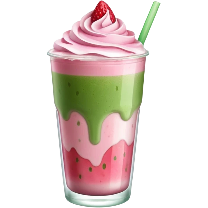 iced strawberry matcha latte emoji