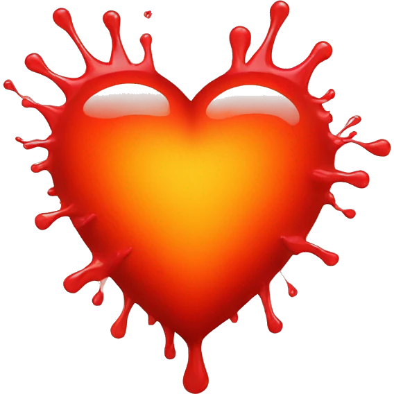 bleeding red heart glowing red-orange emoji