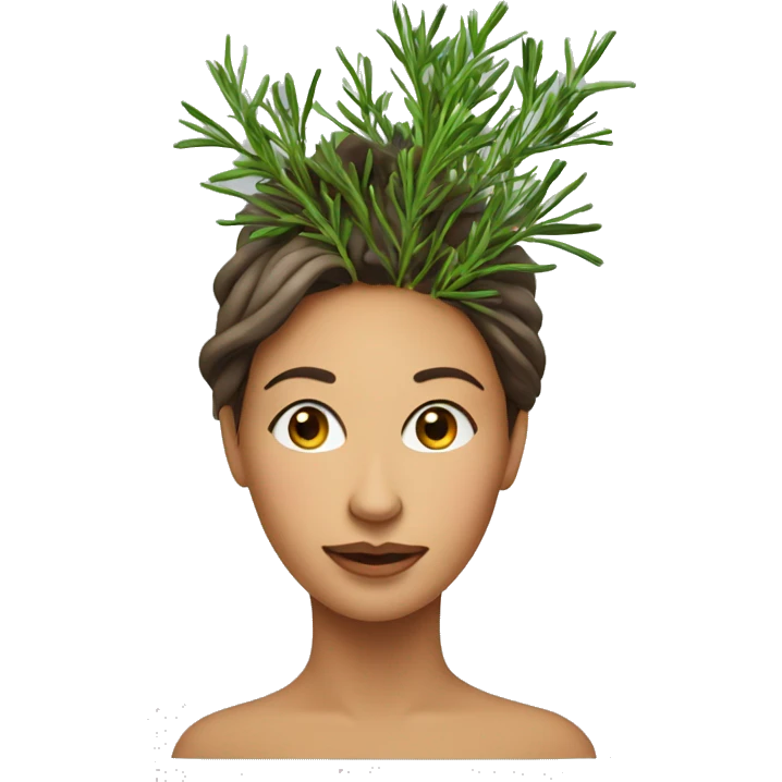 woman with rosemary growing out of her head emoji