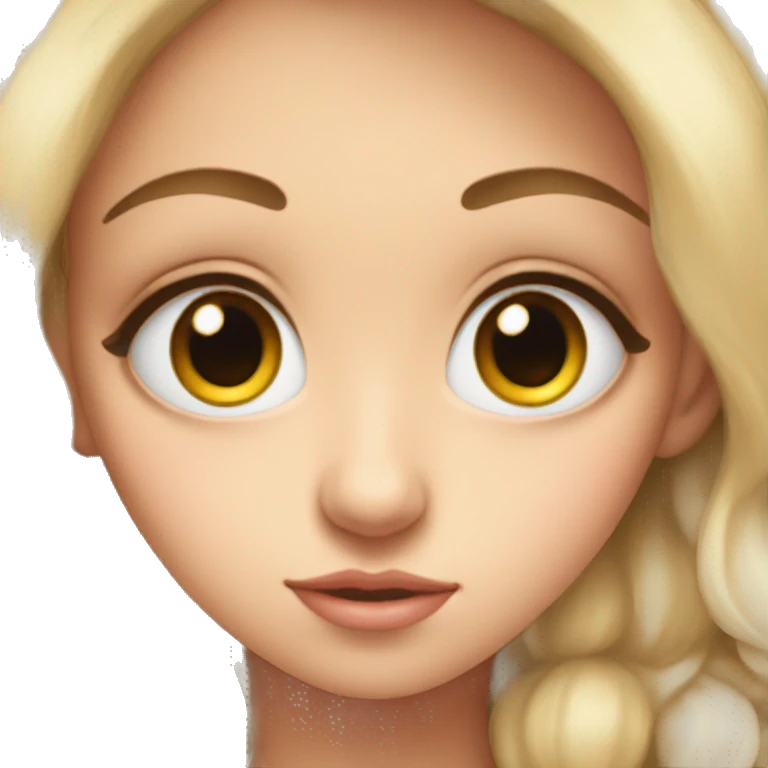 big eyes,cute and pretty girl emoji