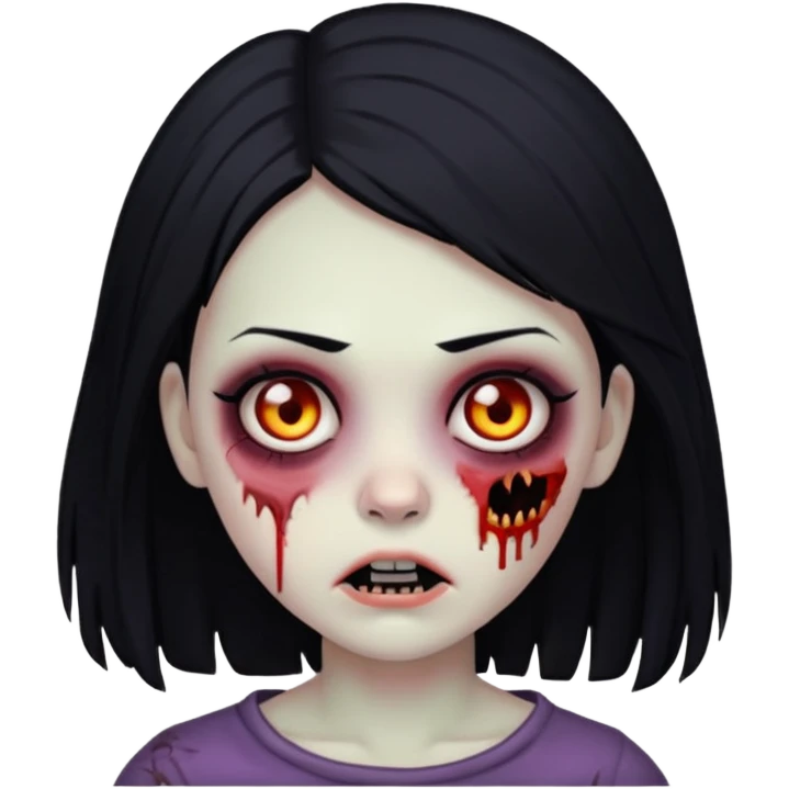 zombie girl with black hair emoji