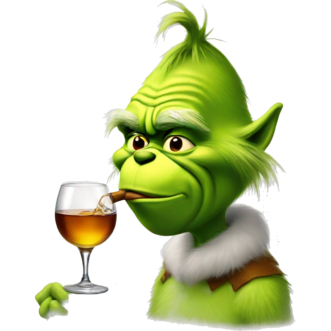 Grinch drinking whisky  emoji