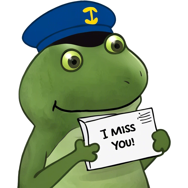 Note that says “I miss you” emoji