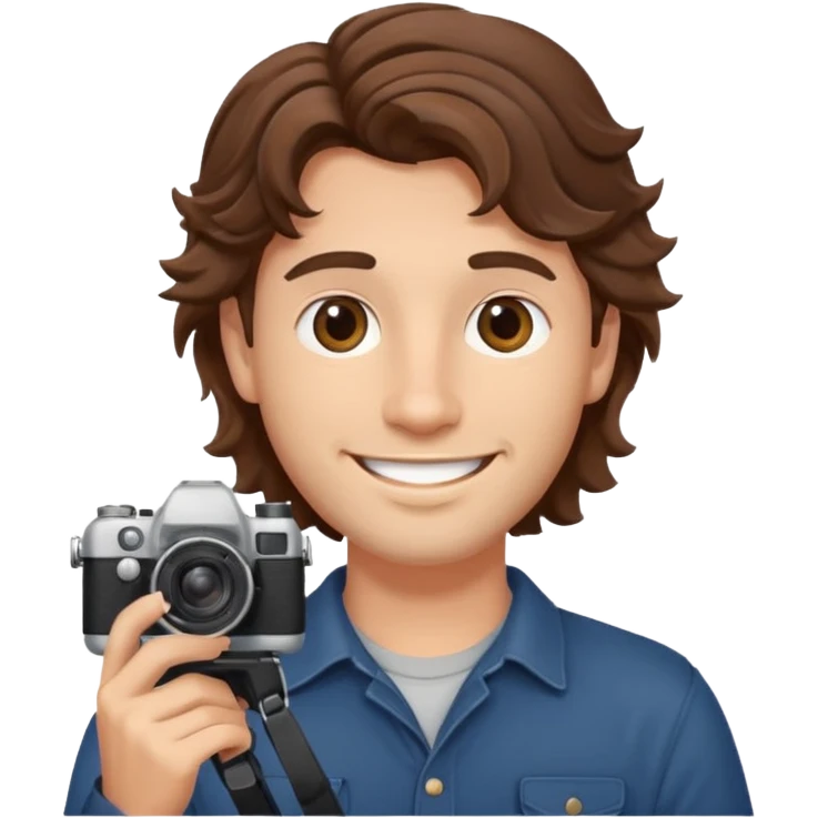 guy with brown wavy hair, holding camera 



















 emoji