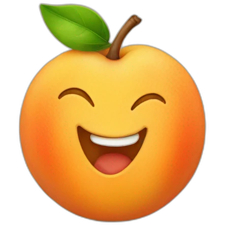happy apricot emoji