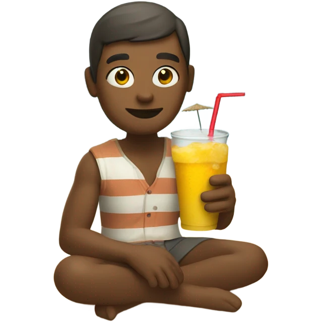 me on the beach drinking  emoji