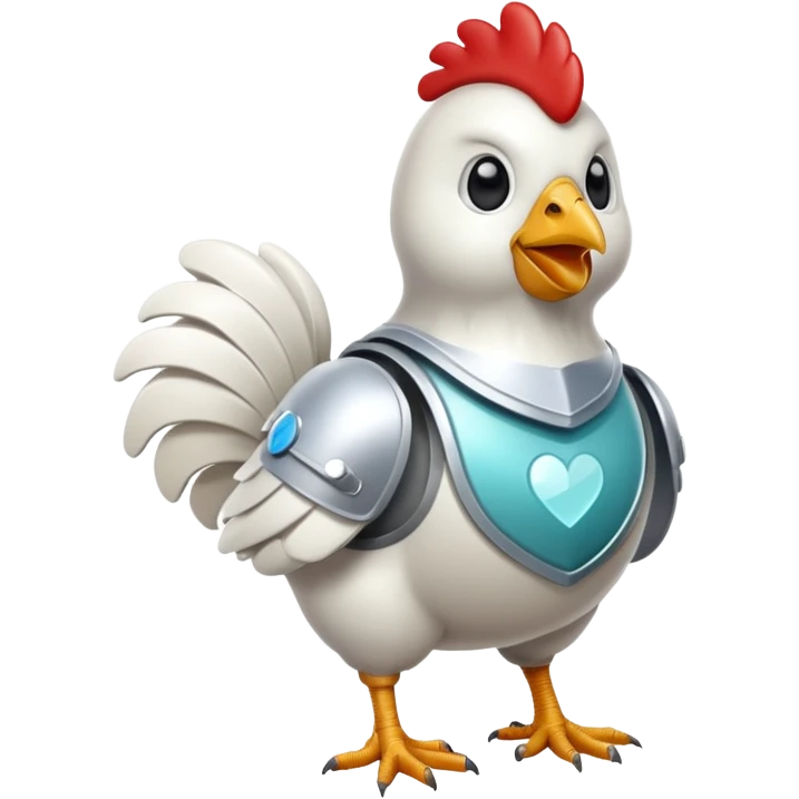 Chicken with medical armor emoji