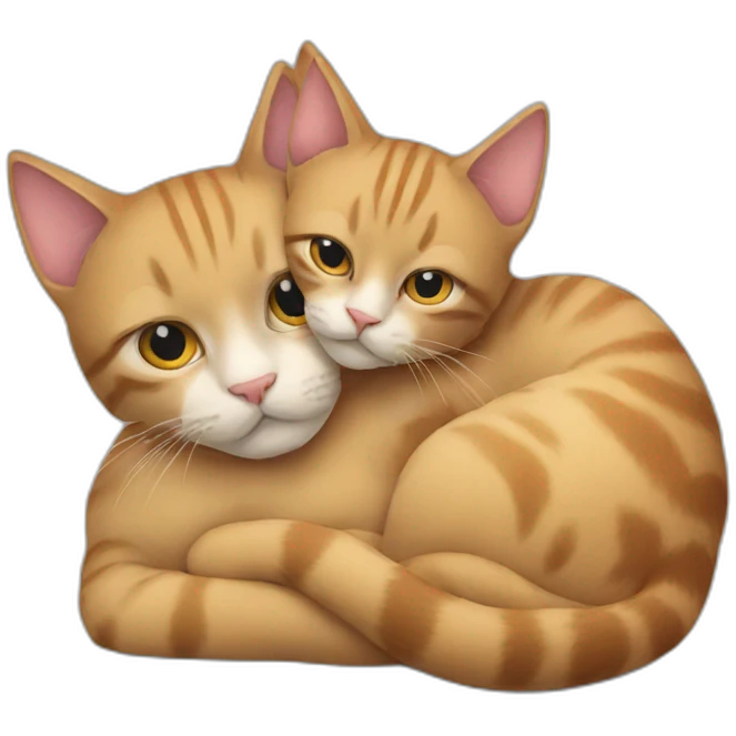 Two cats cuddling emoji