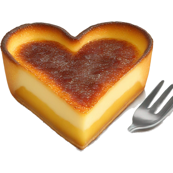 Heart shaped creme brulee emoji