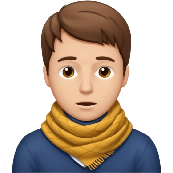 Sore throat for white brown hair guy
No fever - scarf emoji