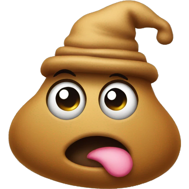 Poop with a hat emoji