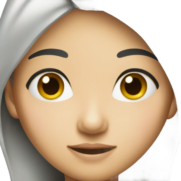 Asian girl with pretty face emoji