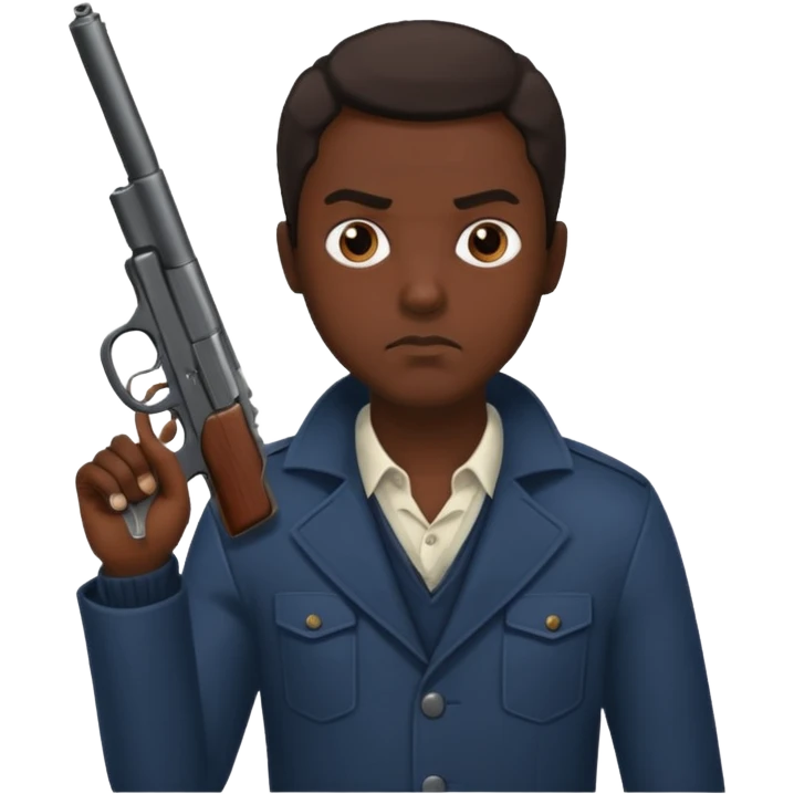 Emoji con arma de hombre solo q se note la cara y el arma emoji