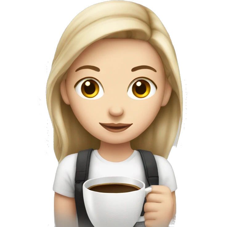white girl with coffee  emoji