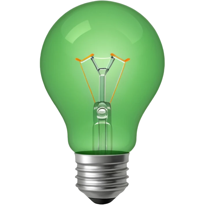 Small icon emoji of bulp, minimum details, green #36a767 main color emoji