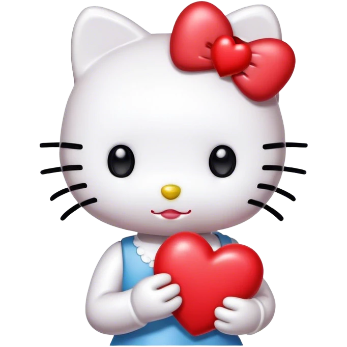 hello kitty holding heart  emoji