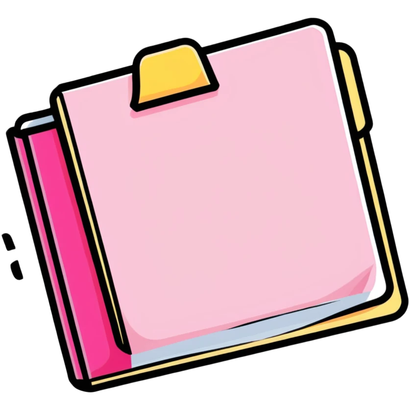 cute pink folder with papers emoji