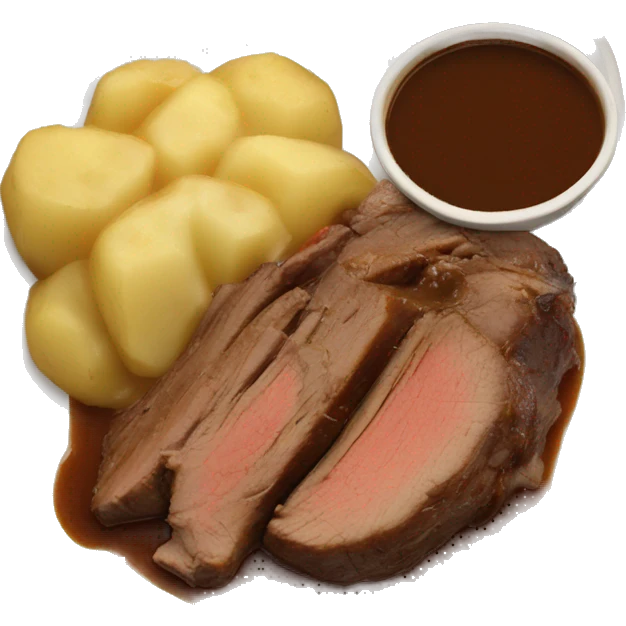 pot roast with gravy over potatoes emoji