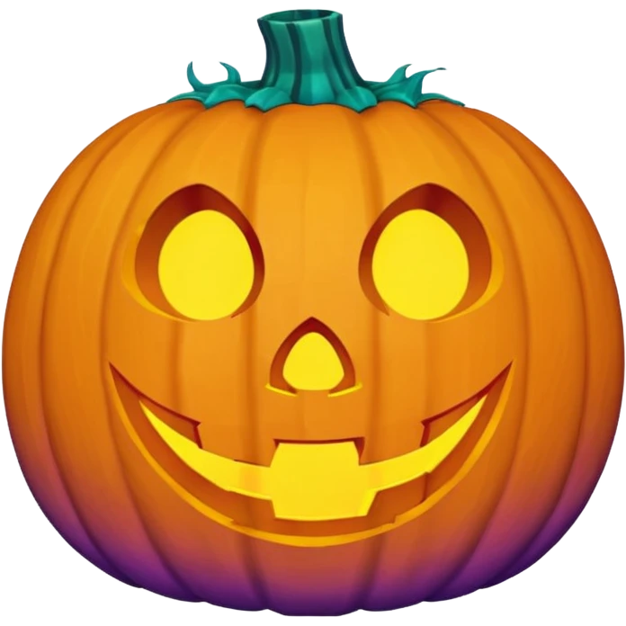 glowing jack-o'-lantern, purple and cyan colors emoji