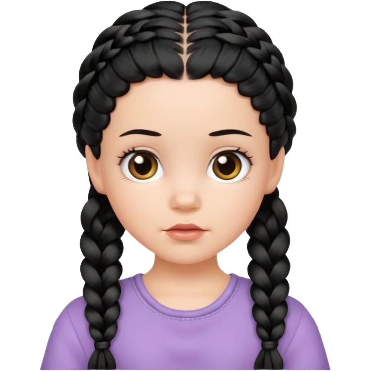 white girl with baby hair full braids black emoji