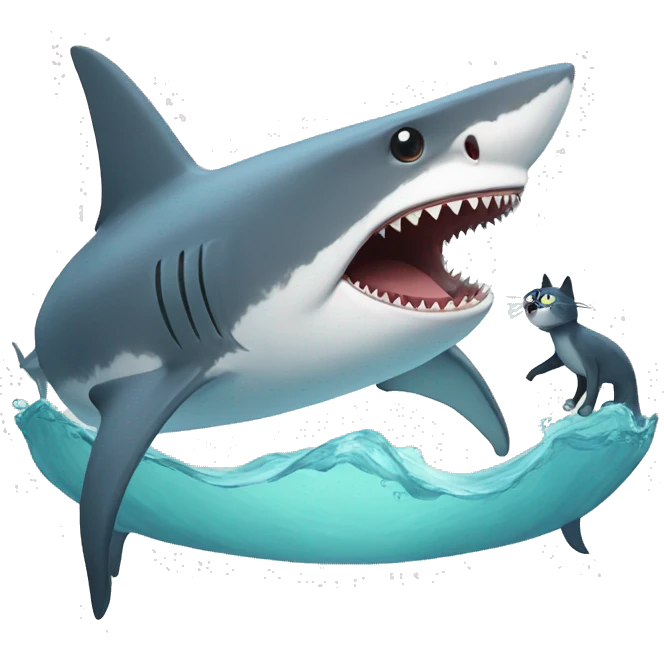 Shark and cat emoji