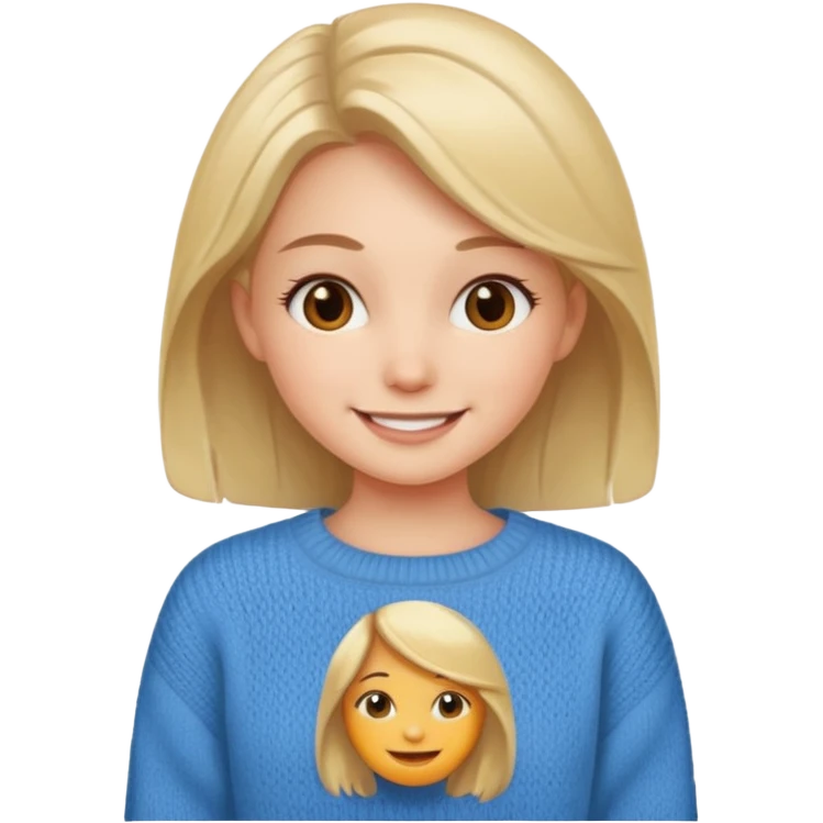 smiling girl in sweater emoji