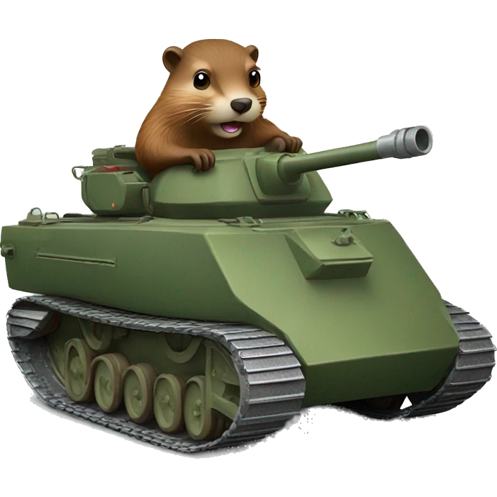 A beaver driving a tank  emoji