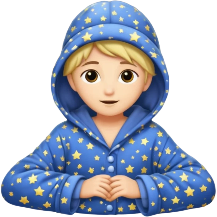 moon wearing oversized pajama hat tangled in stars emoji