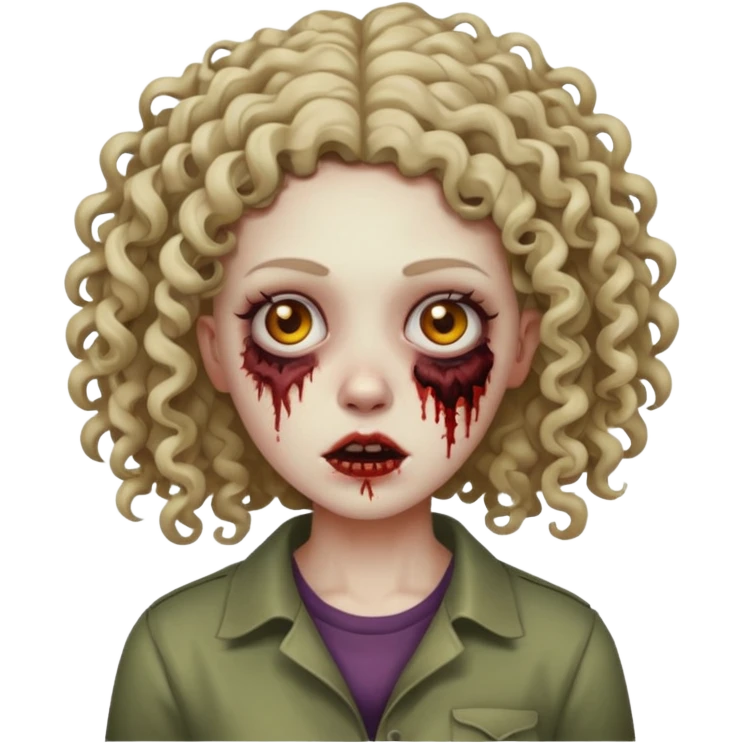 zumbi de cabelo cacheado feminina emoji