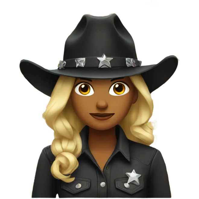 Cowgirl black hat  emoji