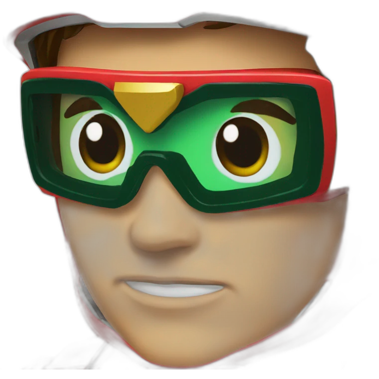 red power ranger with glases to see better emoji