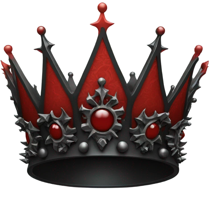 red and black gothic death crown  emoji