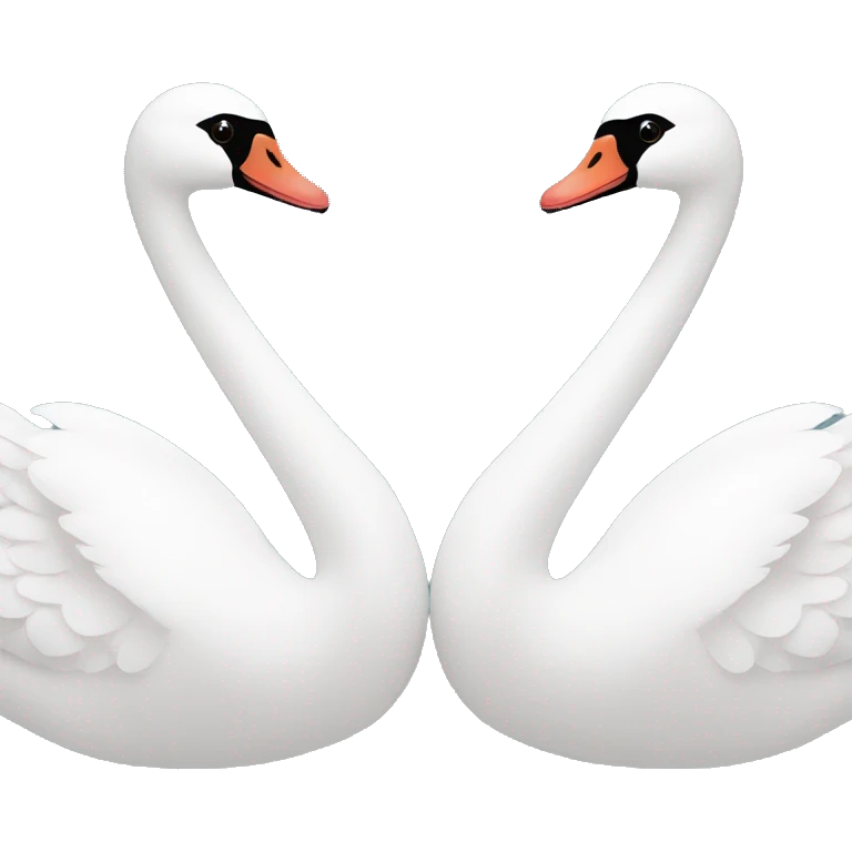 2 cygnes qui font un cœur avec leur bec emoji
