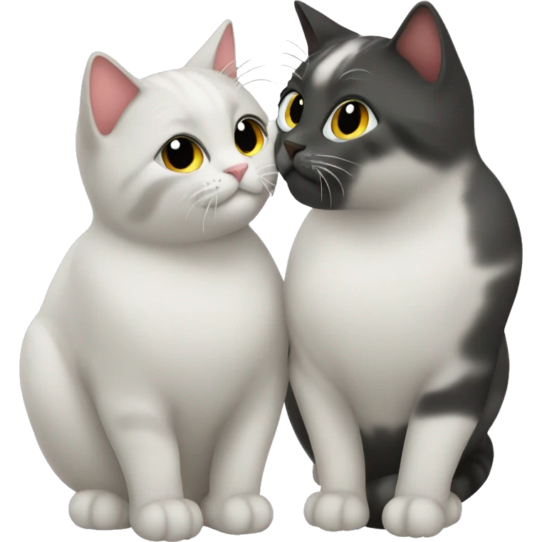 two cats kissing and in love emoji