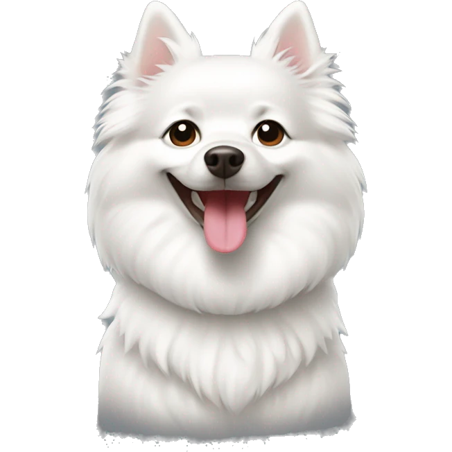 White german spitz dog smiling emoji