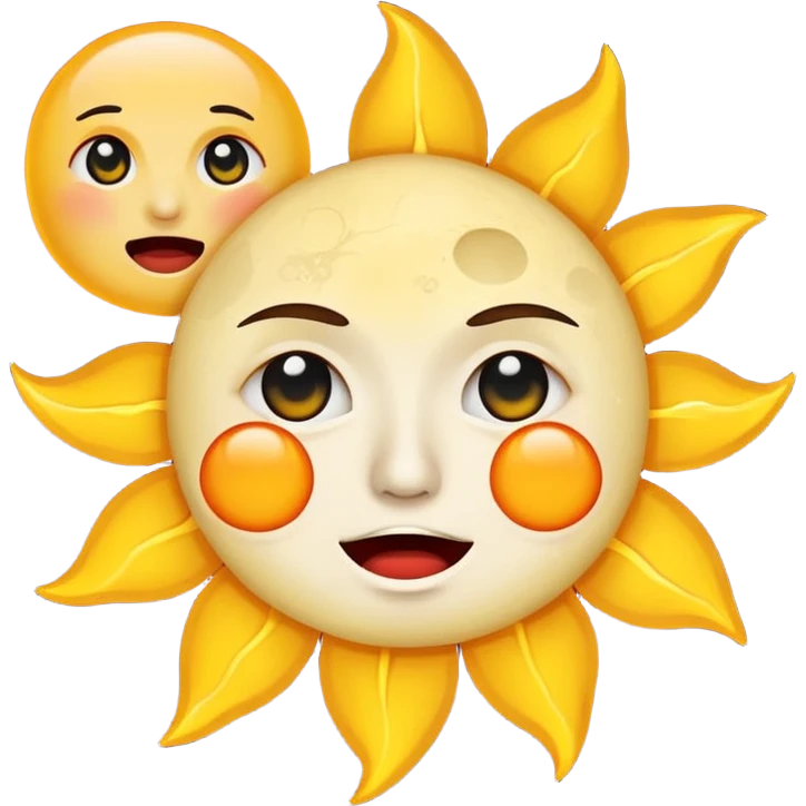 moon in front of the sun (in an eclipse) with classic emoji tear (crying) emoji