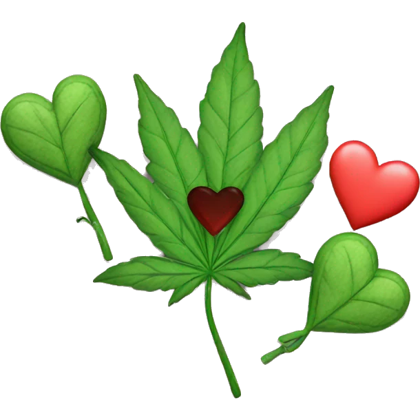 Weed and love hearts  emoji