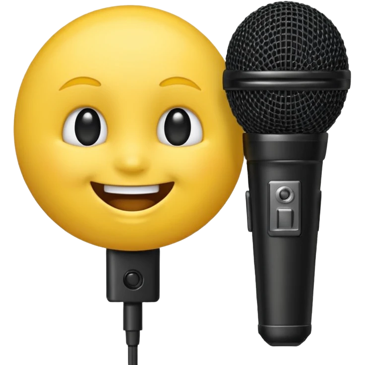 laughing face emoji next to a mic emoji
