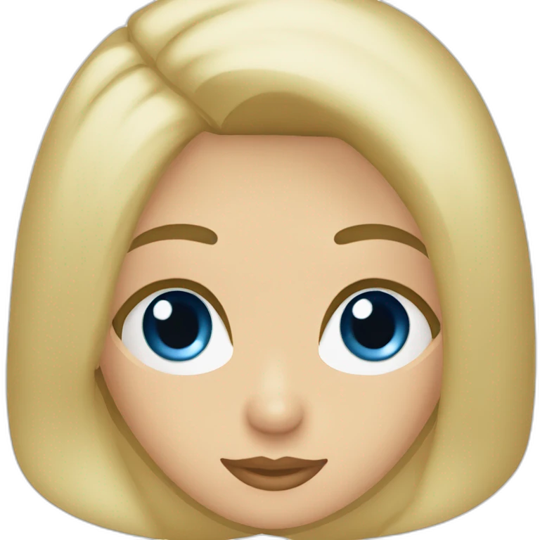 rubia ojos azules pelo liso largo emoji