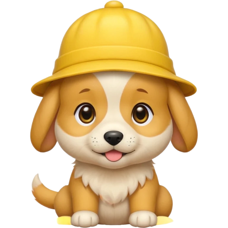 puppy yellow dog with hat yellow emoji