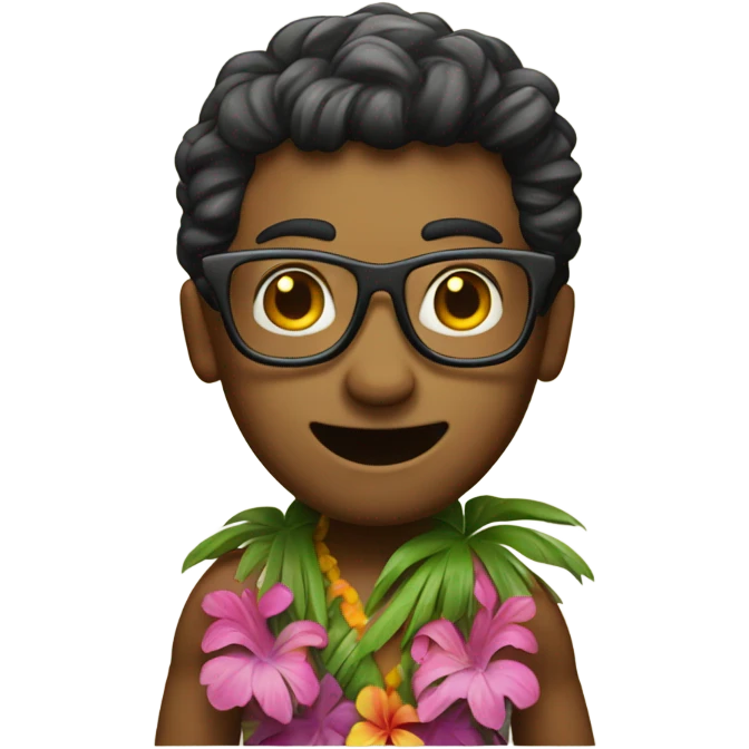 Nerd in Hawaii top doing hula dance emoji