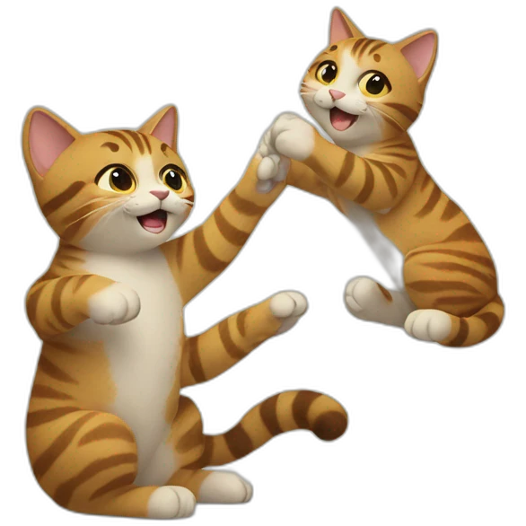 high fiving cats emoji