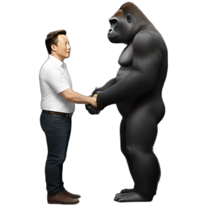 Gorilla handshakes Elon Musk emoji