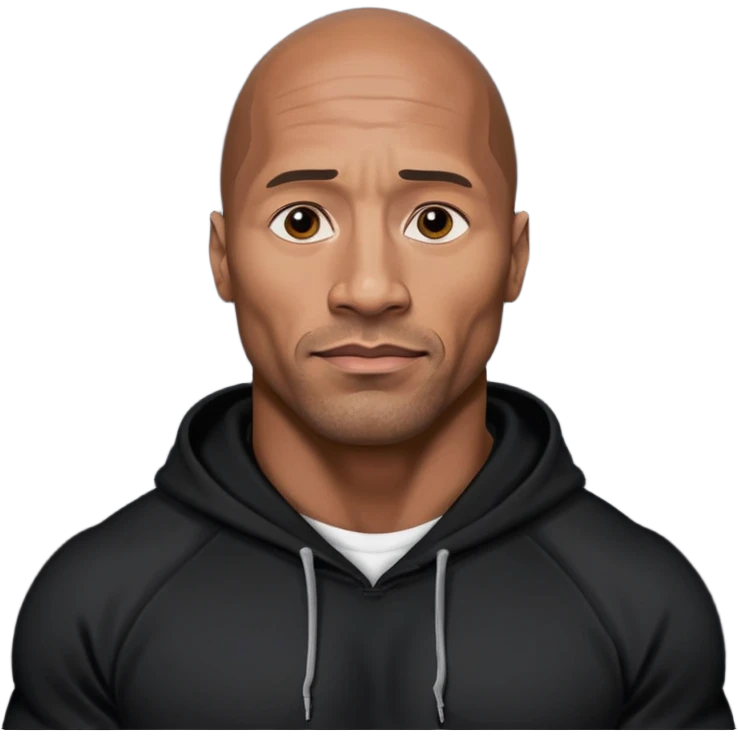 dwayne johnson with black hoodie emoji