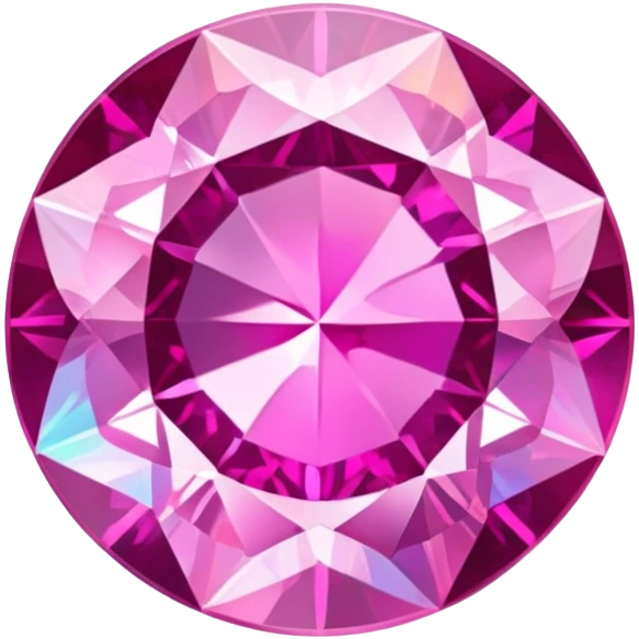 round cut pink sapphire gemstone with holographic iridescent shine emoji