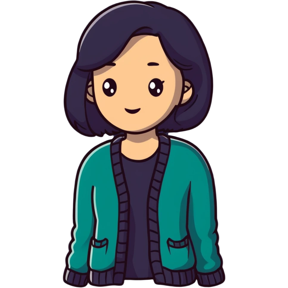 gray woman knit cardigan emoji